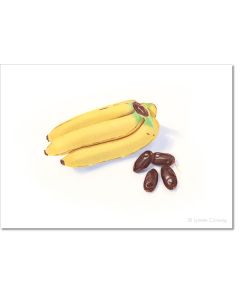 bananas and dates, still life print